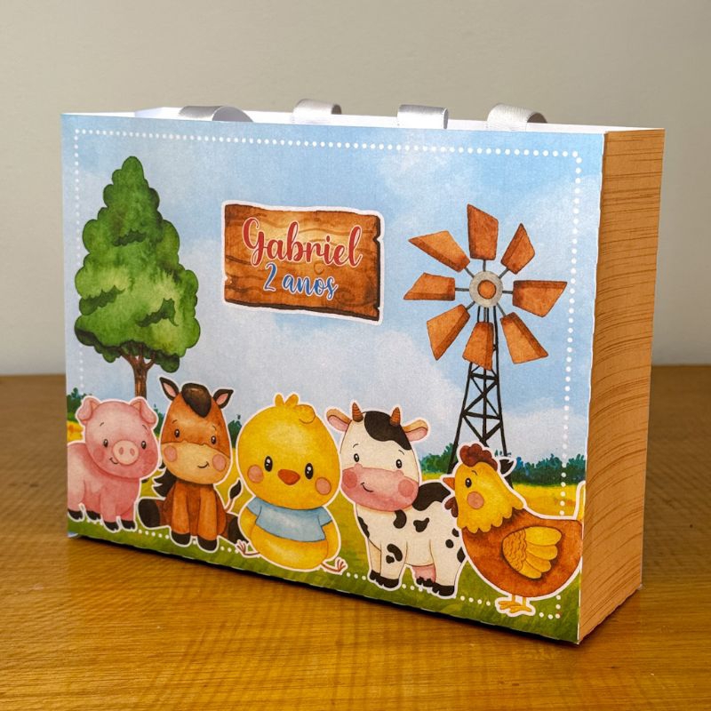 Kit lembrancinhas Festa Infantil Sacolinhas Personalizadas fazendinha Papelaria personalizada