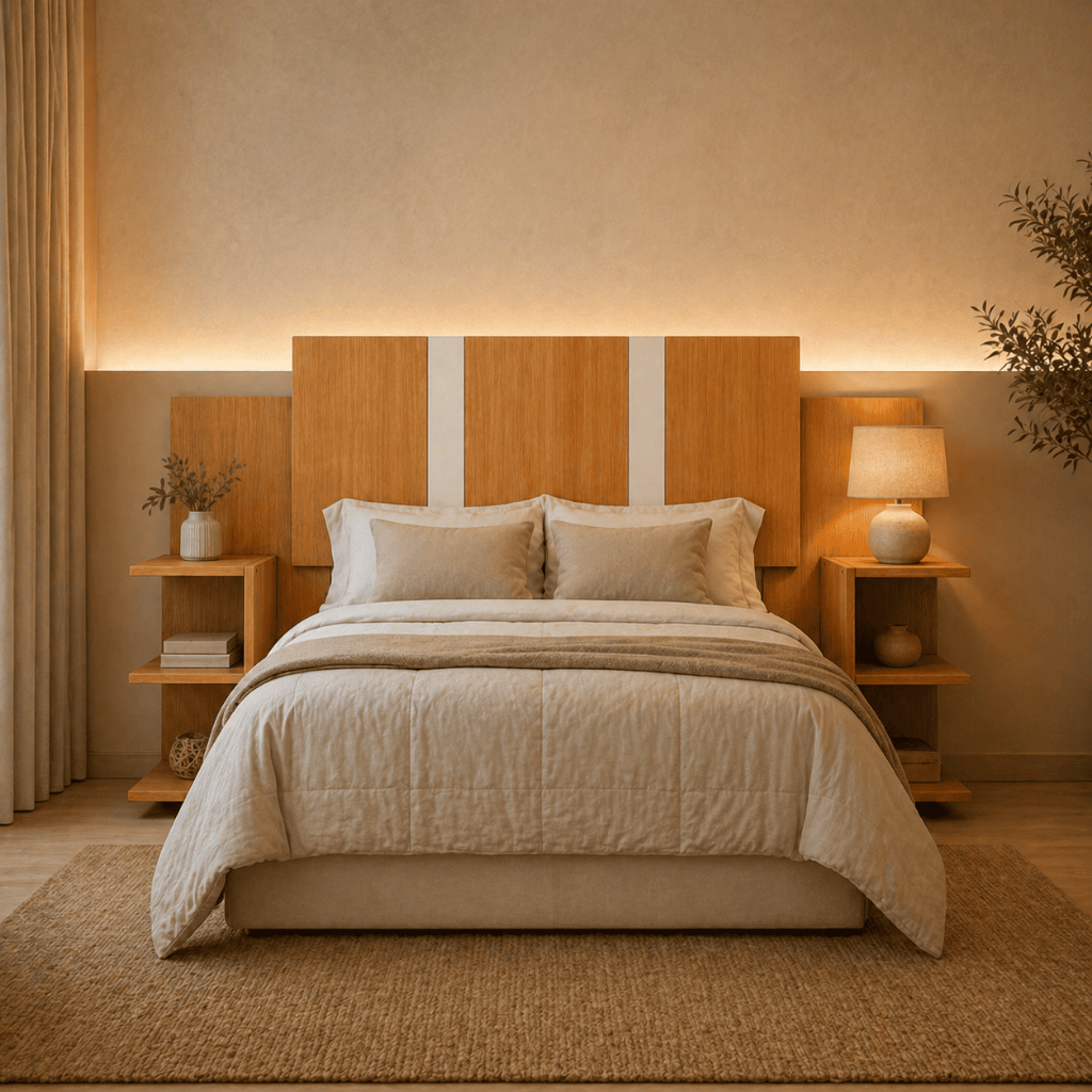 Cabeceira Cama Box Solteiro Extensivel Com Nichos Organizador MDF Moderna Quarto