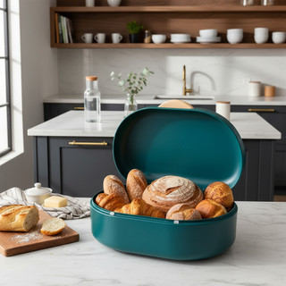 Porta Pão Em Metal Luxo Médio Decorativo Caixa Organizadora Para Cozinha
