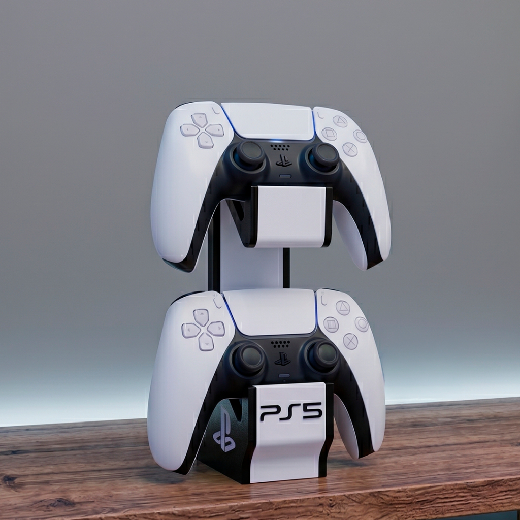 Suporte Controle PS5 Duplo | Organizador Base para 2 Controles | Porta Controle Videogame Gamer