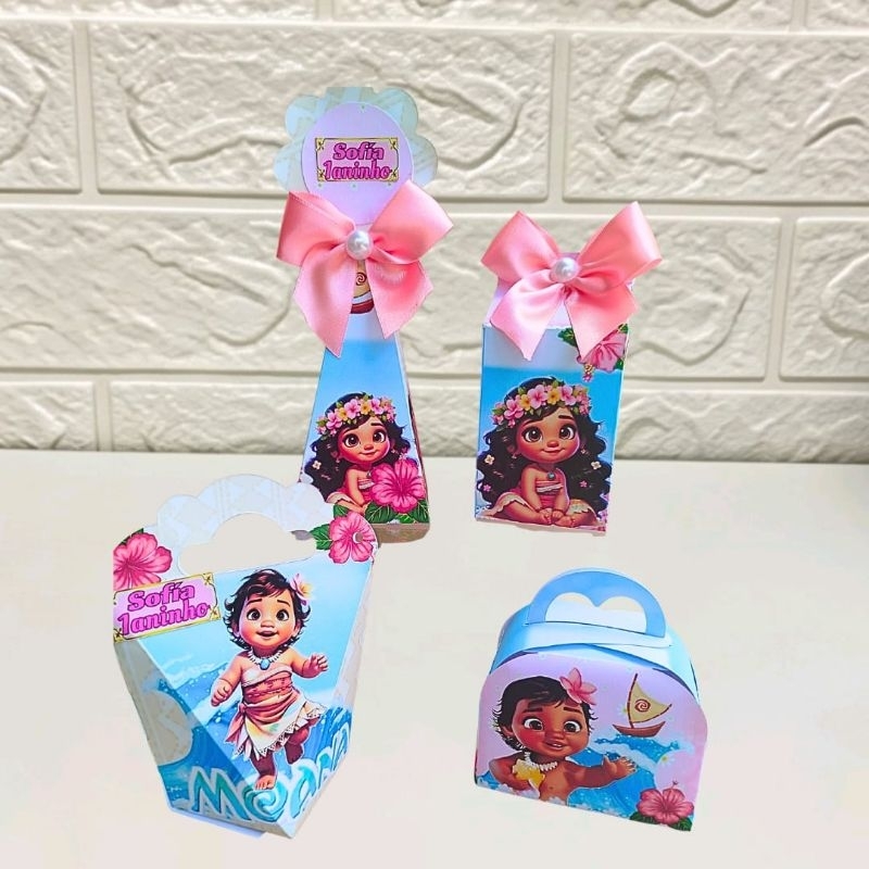 kit Caixinhas Personalizadas Moana-Lembracinha festa infantil