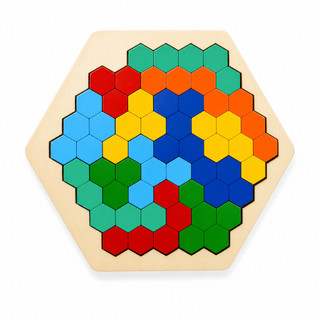 Tetris Quebra-Cabeça 3D Tangram de Madeira Brinquedo Educativo Montessori Jogos Infantis Pedagógicos