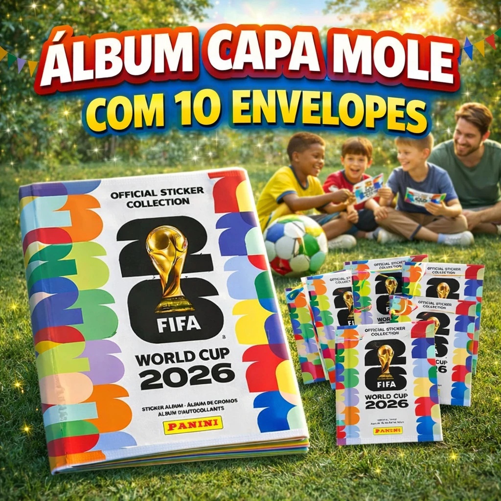 Álbum Copa do Mundo 2026 com ou aem  10 Figurinhas Colecionável Não Oficial 48 Seleções Estilo FIFA