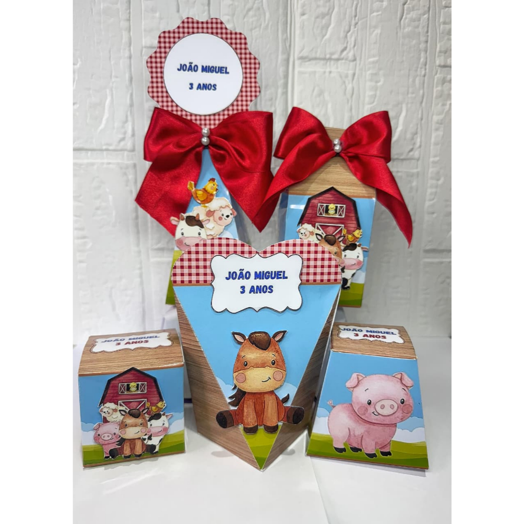 Kit Caixas Fazendinha/ Fazendinha Personalizada/Lembrancinha de Festa /Aniversário/Personalizados para festas