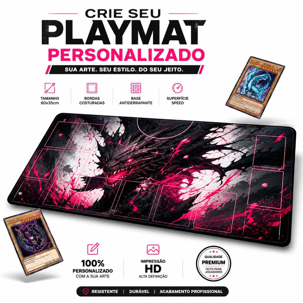 Playmat Personalizado Premium para Jogos de Carta Magic YuGiOh Alta Qualidade MEGA OFERTA