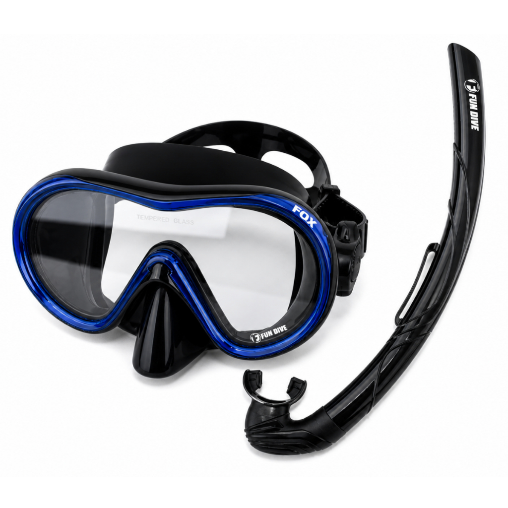 Kit Mergulho Fun Dive Máscara FOX + Snorkel SK-05 ECO Silicone Apneia Pesca Sub