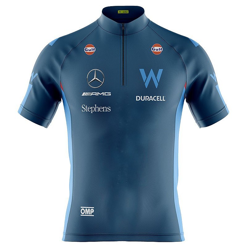 Camiseta Ciclismo Masculina Dryfit Proteção UV Bike MTB Speed F1 Williams Azul
