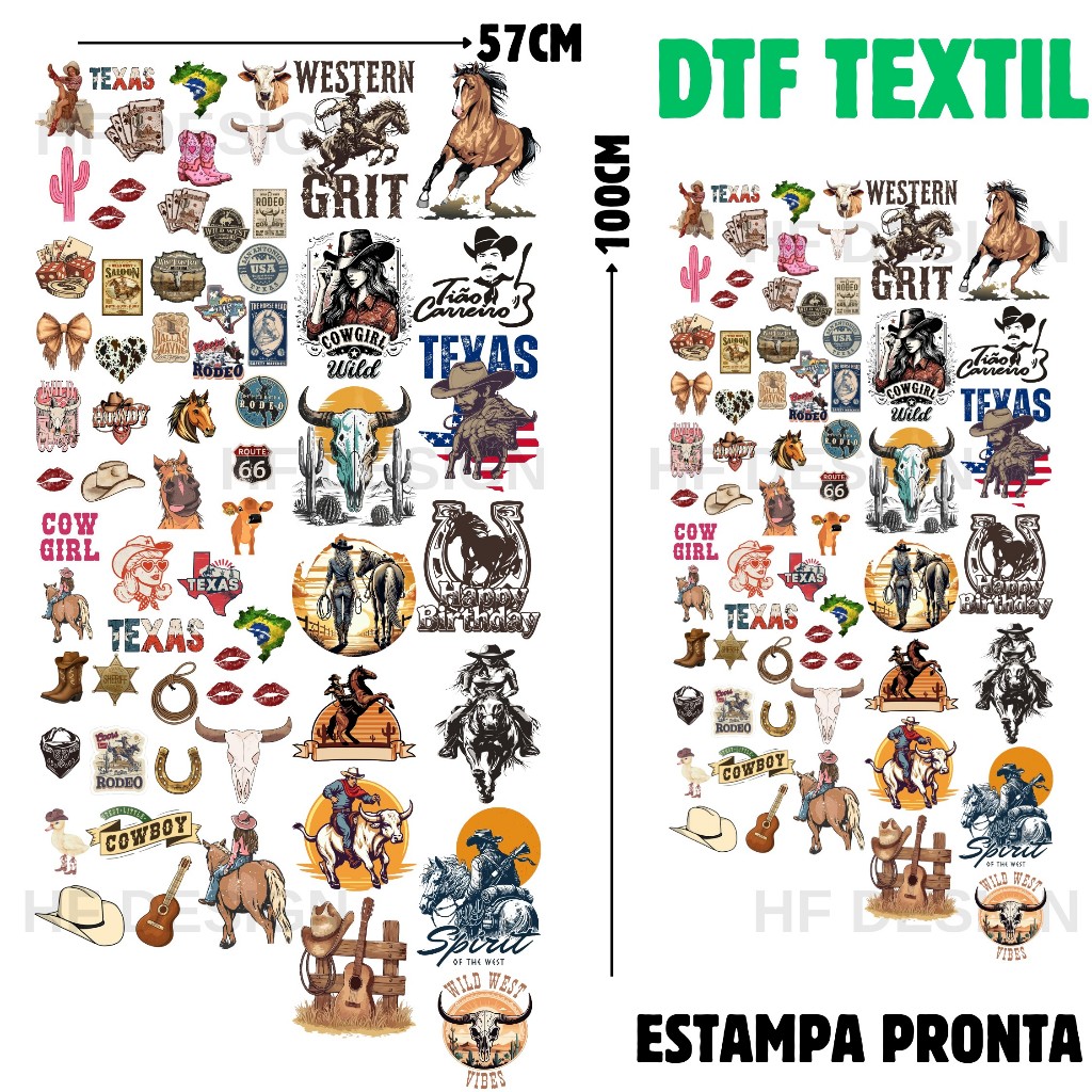 DTF Textil Aplique Termocolante Para Tecidos Estampa Prontas Para Aplicação Envio no Mesmo Dia 6060-49