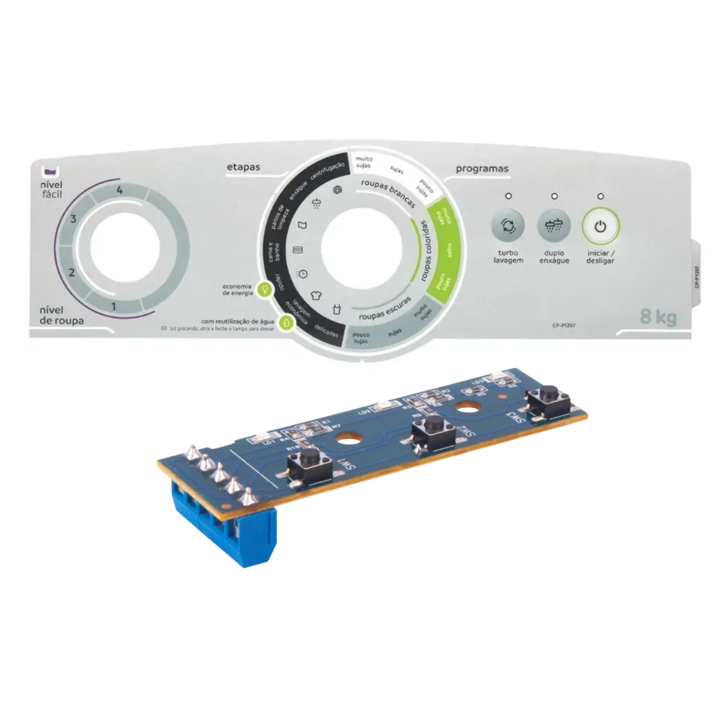 Placa Interface + Adesivo compativel Lavadora Consul Facilite 8kg Cwe08a
