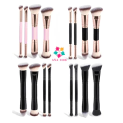 ANA1108 Conjunto de 4 pincéis de maquiagem 2 em 1 com ponta dupla 8 Tips for Foundation, Concealer, Powder and Smudger