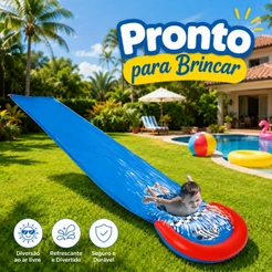 Escorregador Toboágua De Pvc Inflável Diversão Garantida Importway Azul