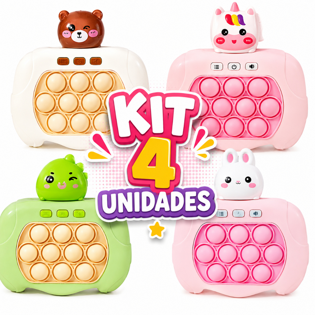 Brinquedo Pop It Eletrônico Game Jogo Fidget Toy AntiEstresse Jogo Interativo Diversão Kit 4/8/12/16