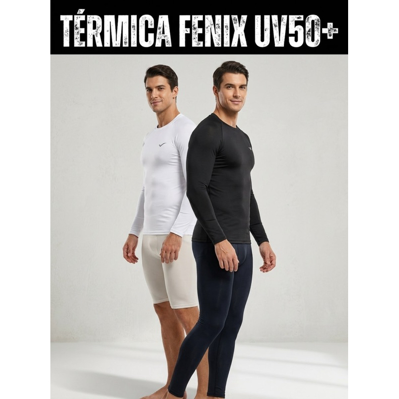 Camisa Térmica Proteção Uv 50+ Segunda Pele Camiseta Blusa Malha Fria Unissex Academia Manga Longa Moda fenix
