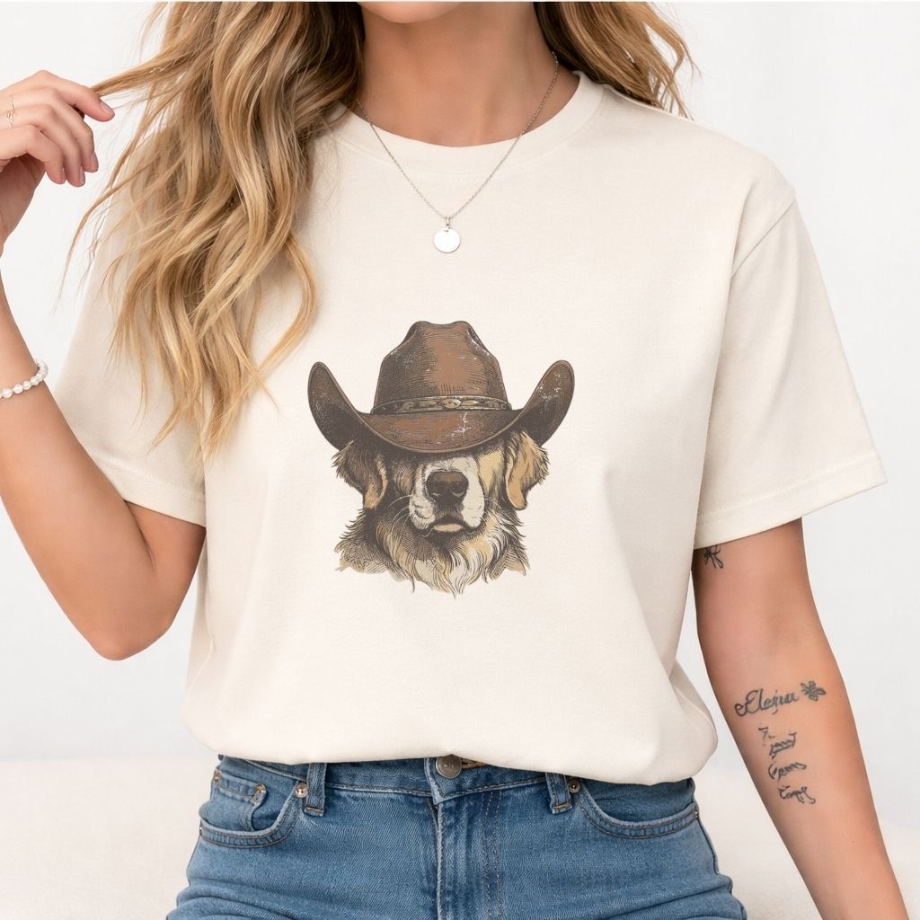 T-shirt Camiseta Feminina Estampada Estilosa Unissex Sertanejo Rodeio T-shirt Country Cachorro Cowboy Envio Imediato