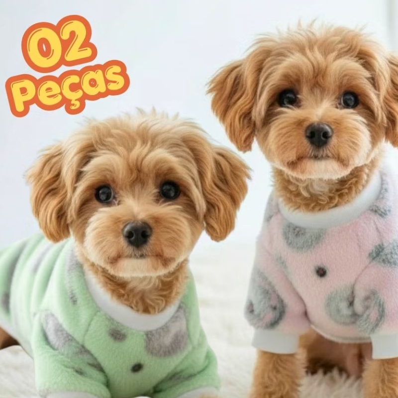 Kit Roupa Pet de Frio Fleece Inverno Roupa Cachorro Grossa Quente Alta Qualidade 01 ou 2 Peças