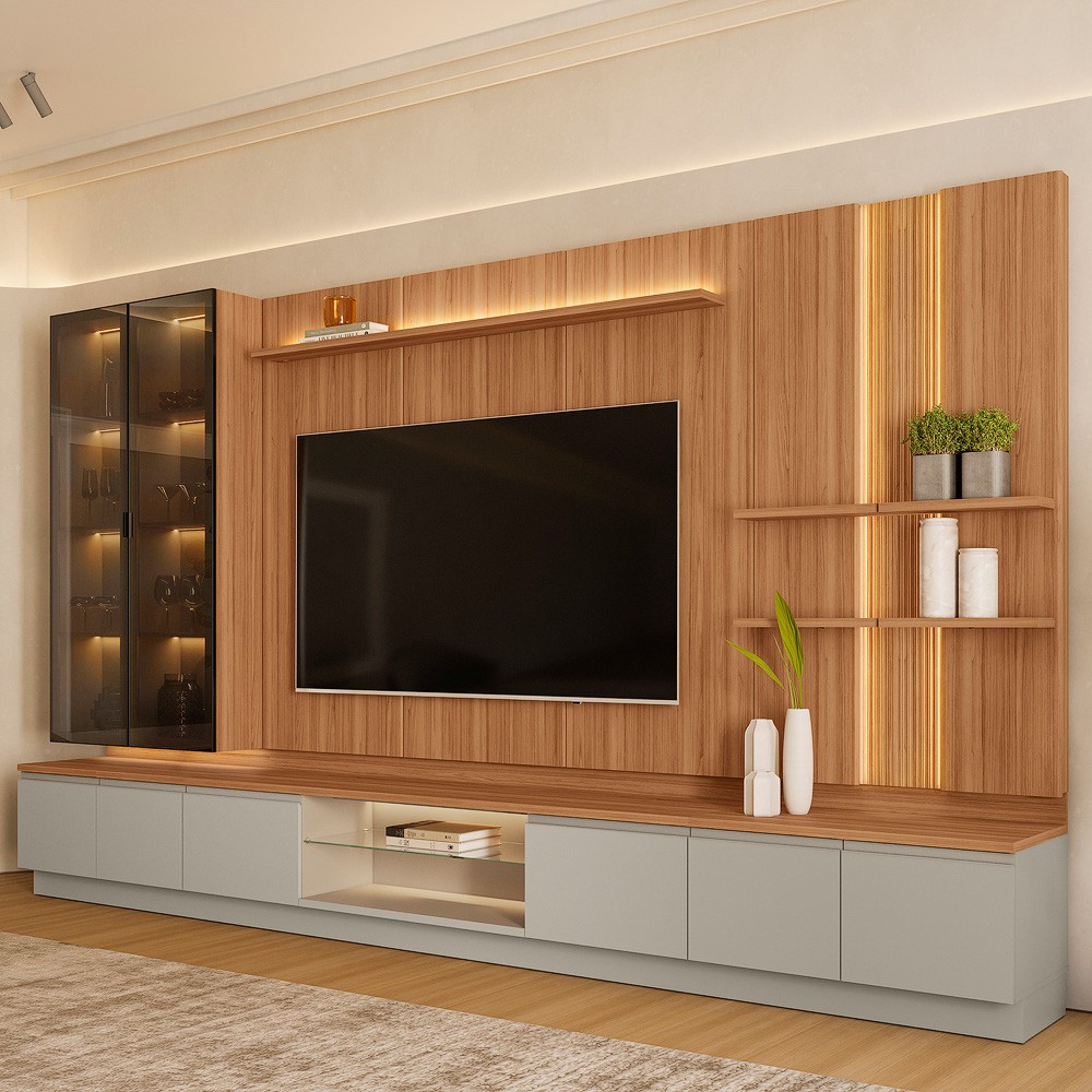 Conjunto Modular com Cristaleira Magnum TV de até 75 Polegadas Linea Brasil — imagem 2 de 2