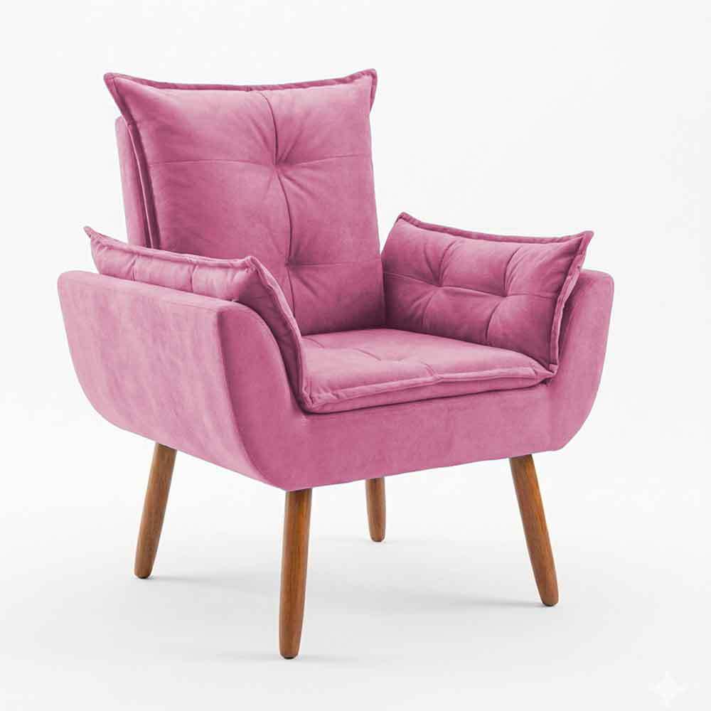 Poltrona Opala Cadeira Decorativa Para Escritório e Recepção Rosê Gold, Tiffany,