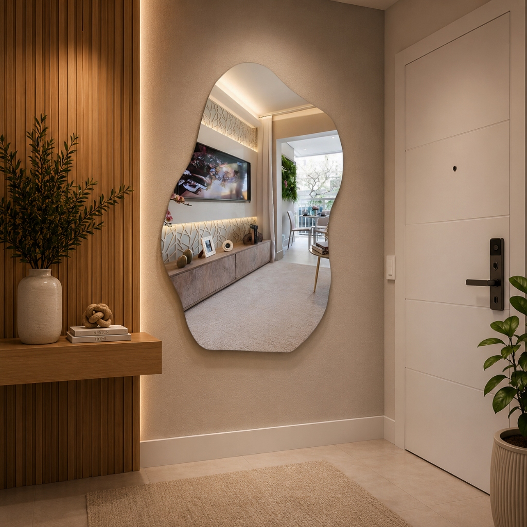 Espelho Orgânico Modelo Flame Decoração de Quarto Sala Banheiro Salão Pinterest