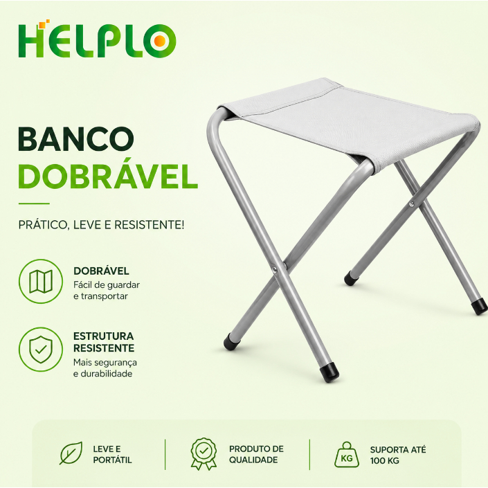 Banqueta Banquinho Cadeira Dobrável Camping Praia E Pesca portátil