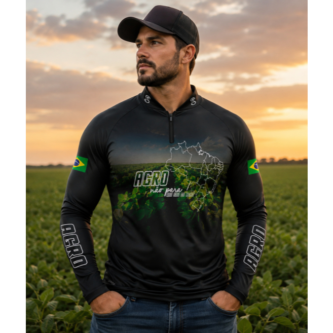 Camisa Camiseta do Agro Proteção Uv50+ Dry Fit Agro Galloper GLL-96