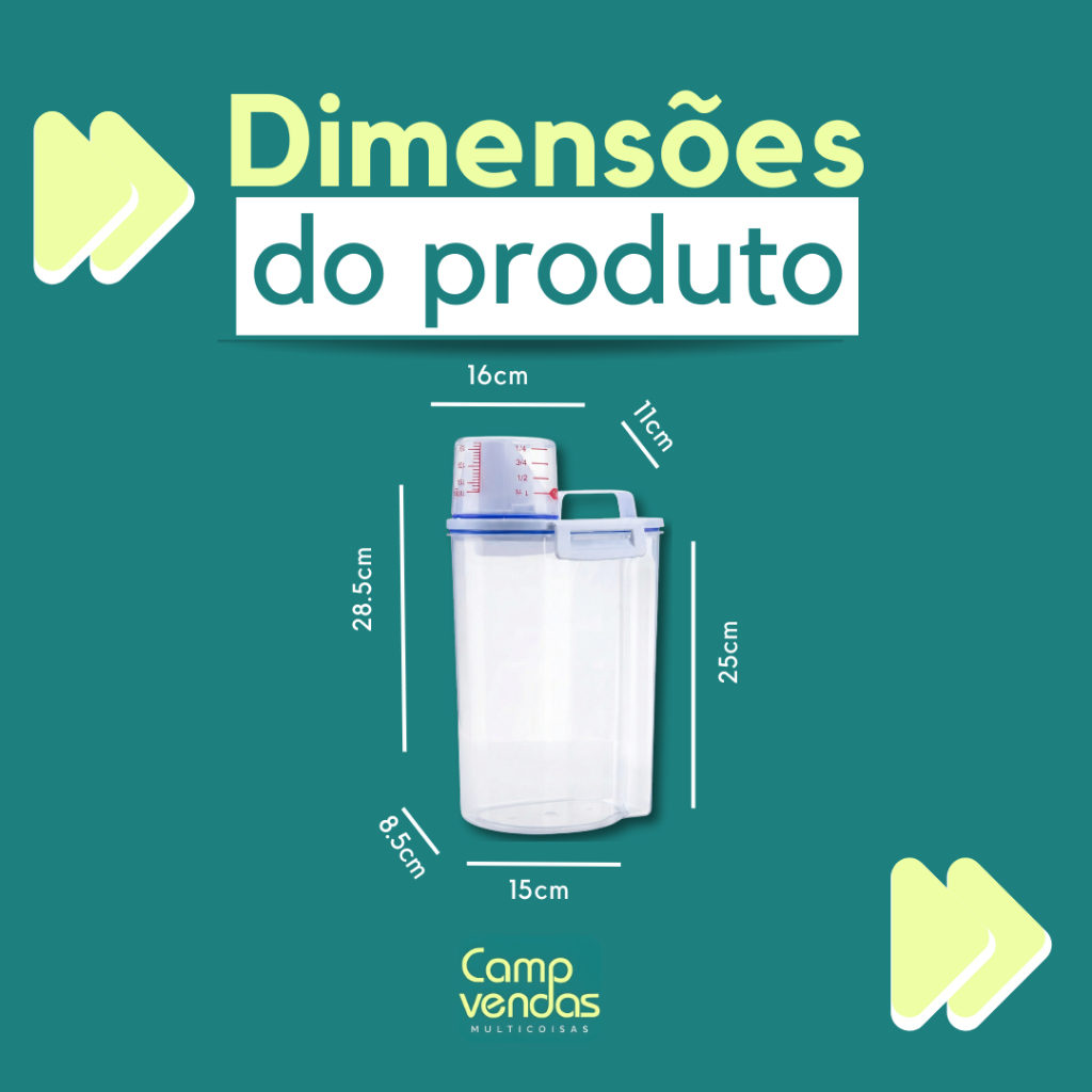 Detalhes do 1/2/3/4/5 Potes Hermético Multiuso 2,5L Com Copo Medidor e Tampa Vedação Armazenamento Cozinha Grãos Bico Dosador