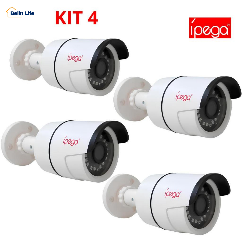 Kit 4 Câmeras De Segurança Ahd Externa  720P 2.8MM Ípega