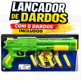Lança Dardos Infantil Com Alvo Air Blaster Espuma Seguro Criança +3