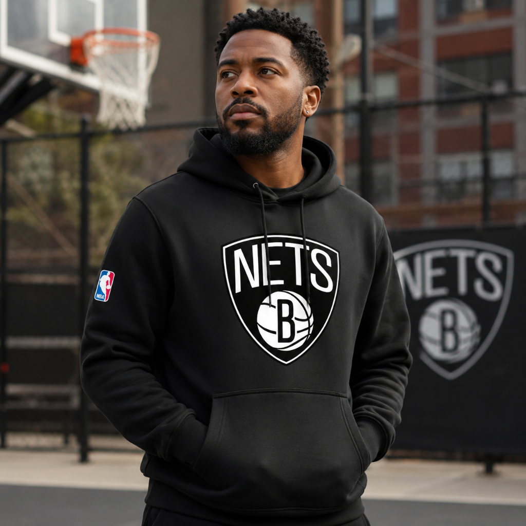 Moletom Canguru Brooklyn Nets Blusa Basquete Masculina Estampada Time 100% Algodão Premium