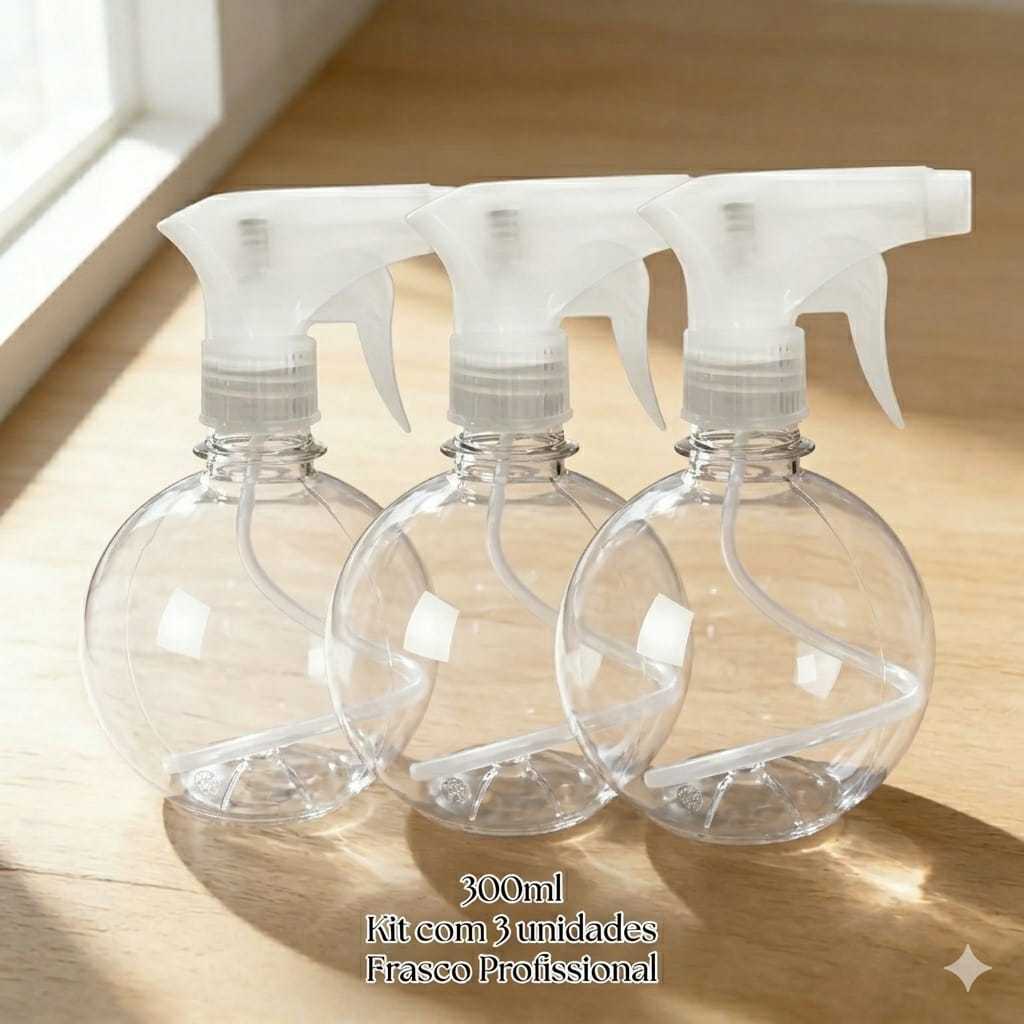 kit com 3 Frasco Borrifador Pulverizador Bolinha Pet 300ml Spray