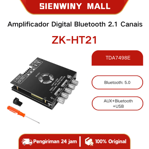 【original】Zk-HT21 Amplificador Digital Bluetooth 2.1 Canais De Potência 5.1Bluetooth TDA7498E 160Wx2 + 220W