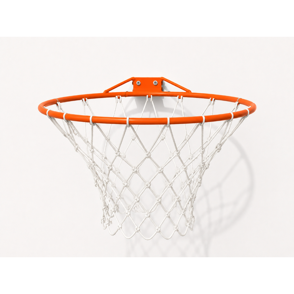 KIT 1  ARO DE BASQUETE PARA RECREAÇÃO e 1 REDE DE SEDA  4MM 45 CM