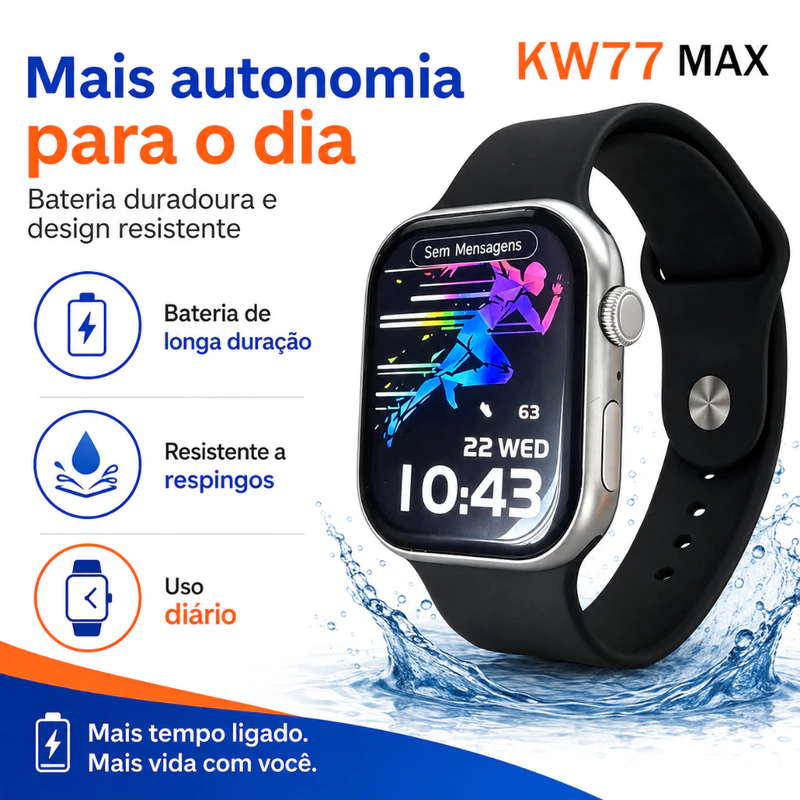 Smartwatch KW77 Max com Fone — foto 3