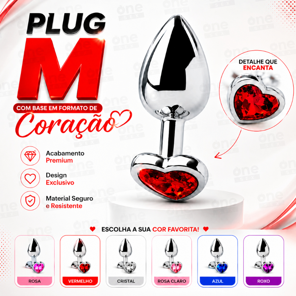 Plug Anal tamanho M Formato Coração