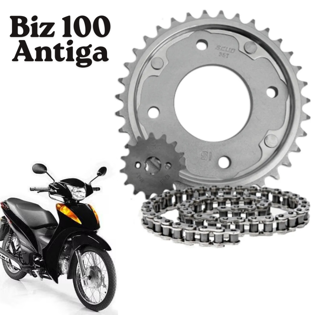 Kit Relação Transmissão Biz 100 Antiga - 1998 Até 2005