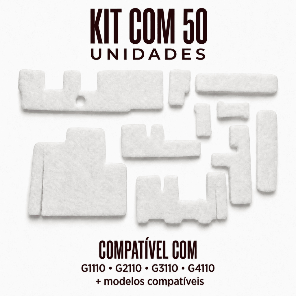 Kit 50 Almofada Absorvente Feltro Canon G1110 G2110 G3110 G3111 G4110 QY5-0593 Alta Absorção