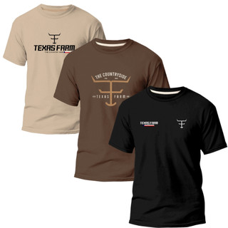 Kit 3 Camisetas Masculina Moda Country Rodeio Texas T04