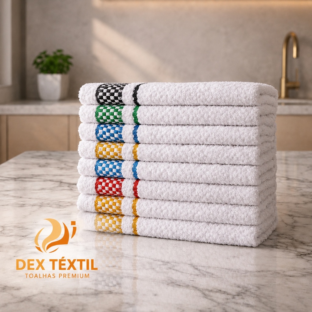 Kit 8 Panos de Prato/Copa Jacquard Premium 100% Algodão Atoalhada Felpuda Grande Toalha de Cozinha