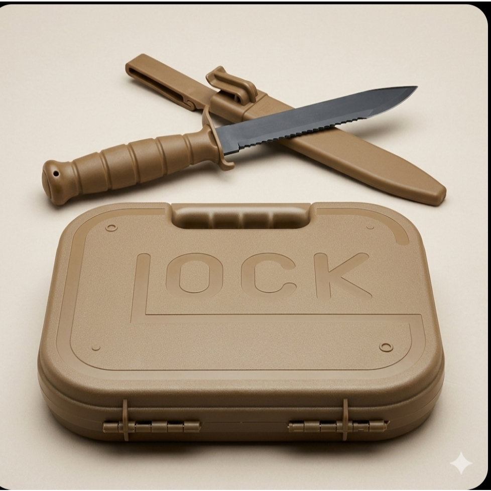 Case Glock polimero + Faca Tática polimero treinamento