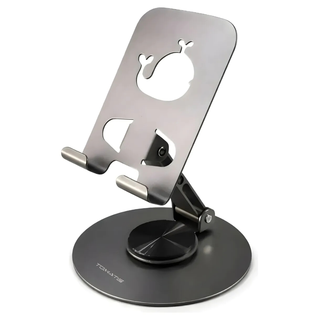 Suporte Celular com Base Rotatória 360º - Alumínio Ajustável para Smartphone e Tablet