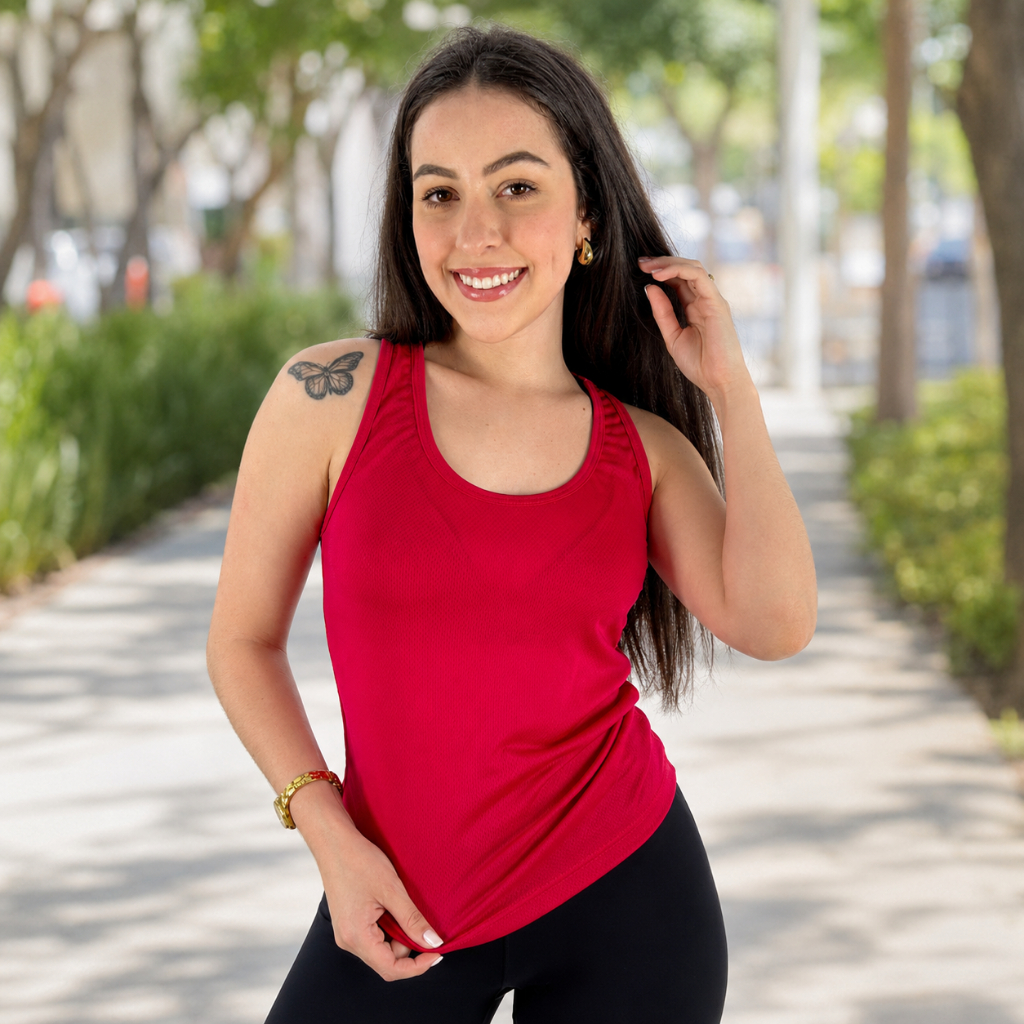 Regata Dry Fit Feminina Nadadora Academia Treino Crossfit Corrida Dia a Dia