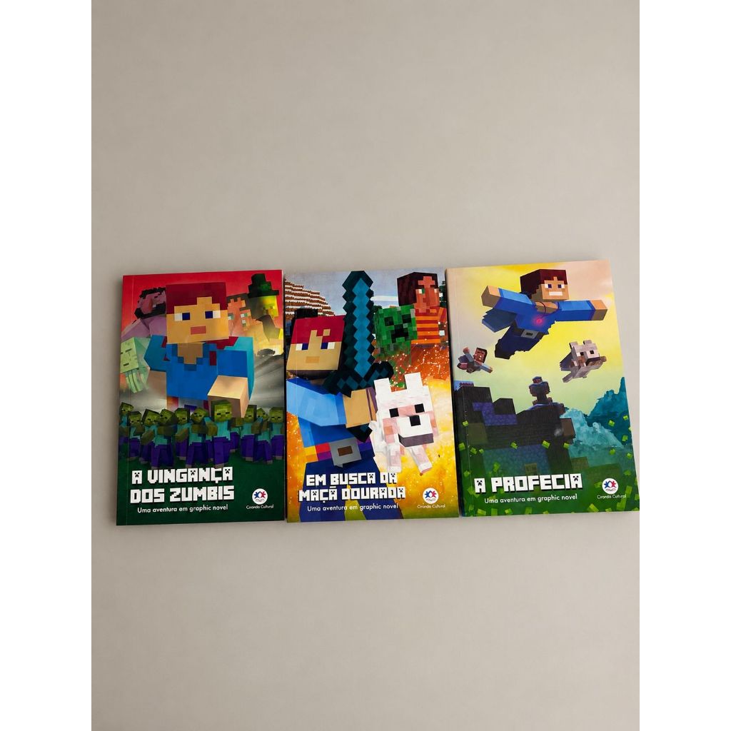 Kit Minecraft A Vingança dos Zumbis + A Profecia + O Templo do Dragão + O Mistério de Herobrine