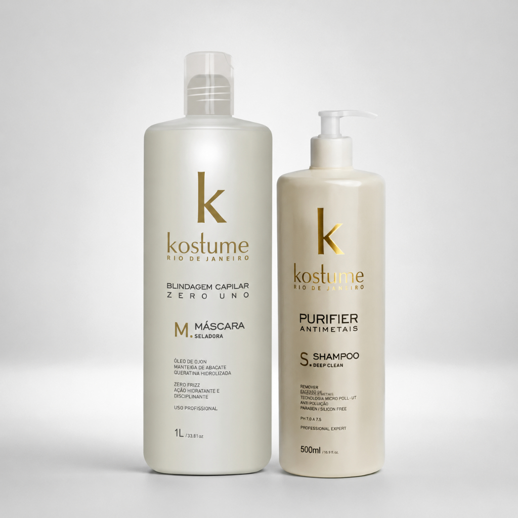 Máscara Seladora Zero Uno Blindagem Capilar + Shampoo de limpeza Purifier Anti Metais - Escolha o tamanho na variação