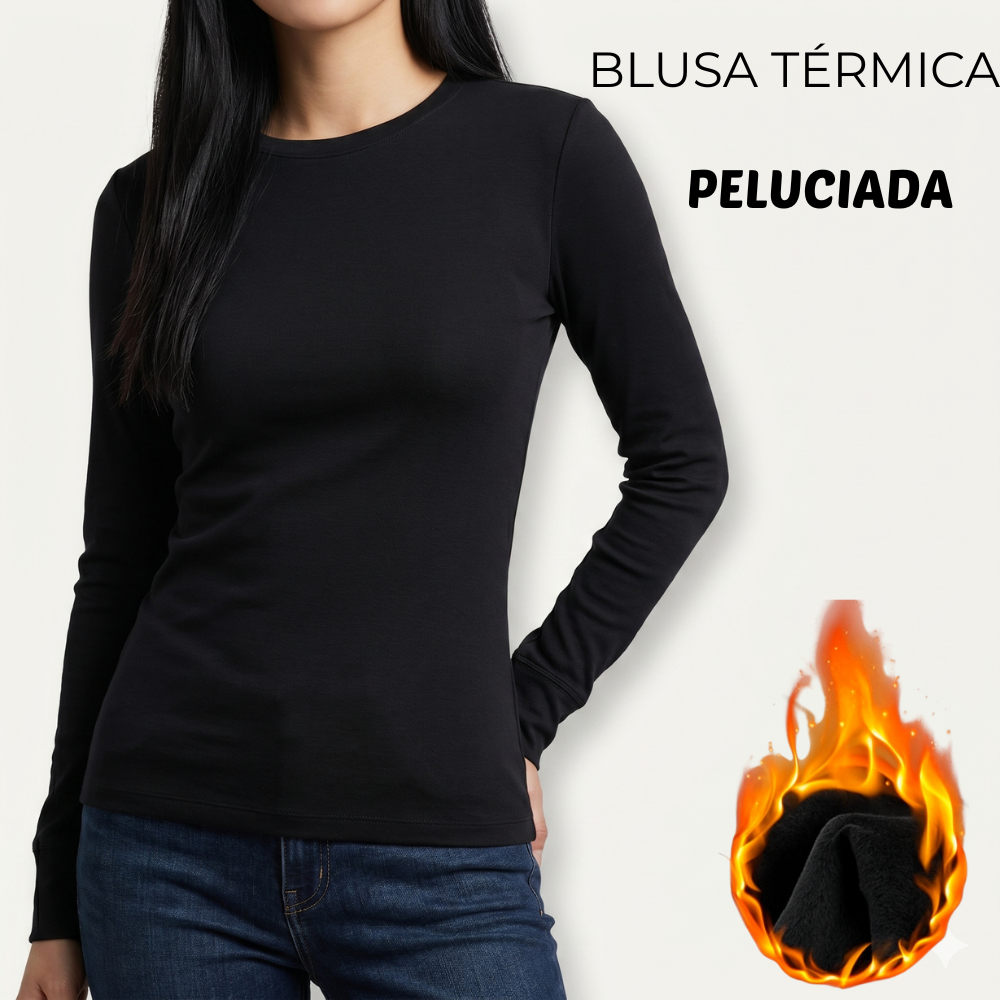 Blusa Feminina Segunda Pele Térmica Peluciada Inverno Frio