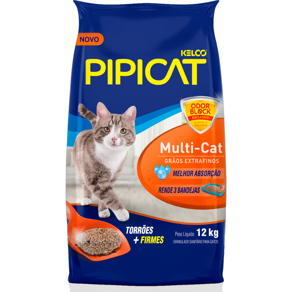 Areia Higiênica Pipicat MultiCat  12kg