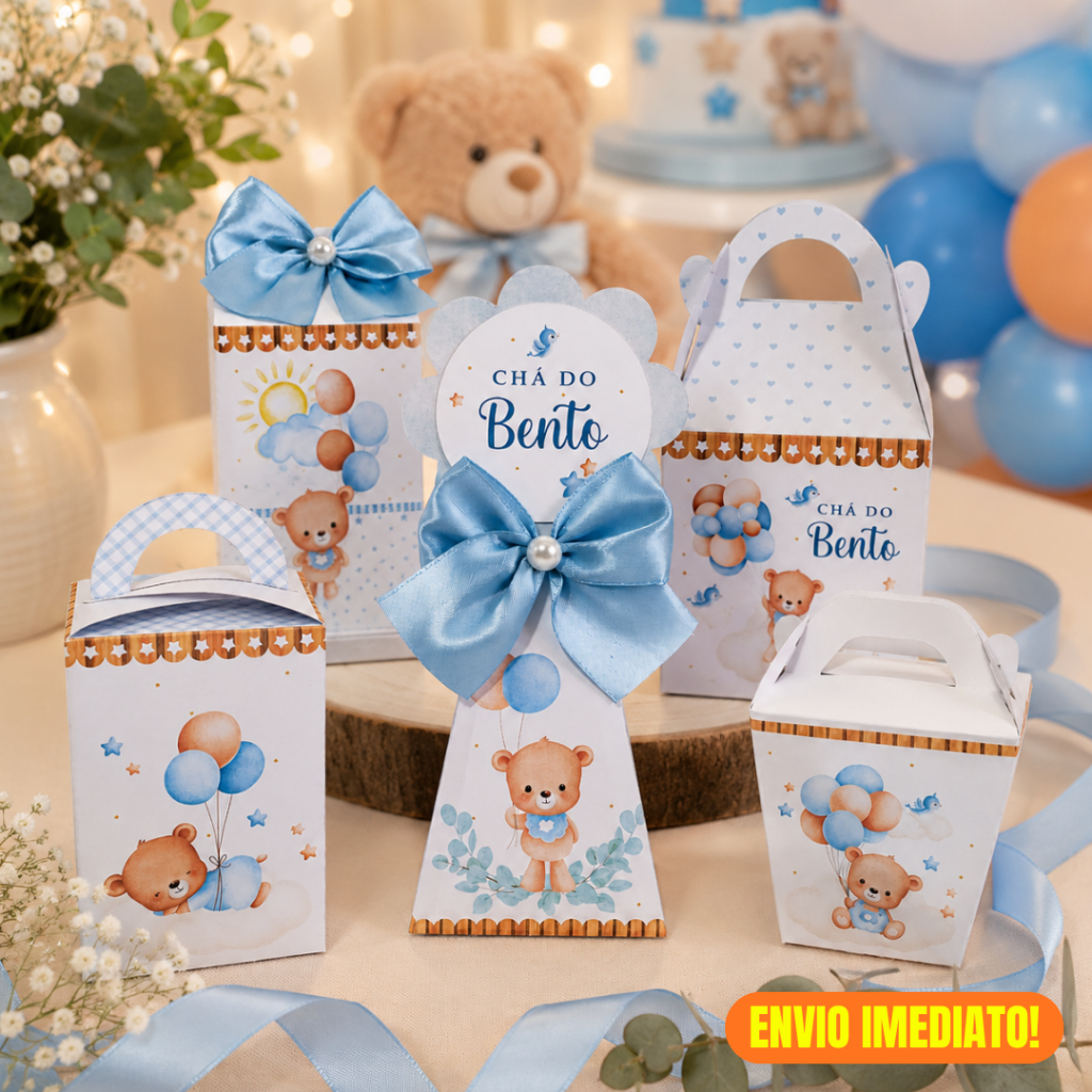 Caixinhas lembrancinhas personalizadas chá de bebê - chá fraldas - caixinha milk - tema de ursinhos