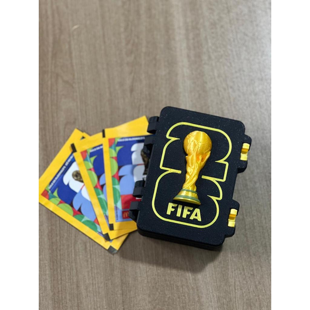 Estojo Porta Figurinha Caixa Organizadora Copa do Mundo 2026 Case Trocas Coleção Album da Copa