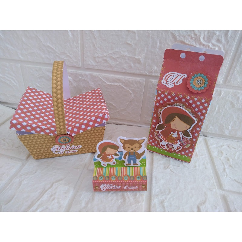 Kit Festa 30 caixinhas Chapeuzinho Vermelho Lembrancinha de aniversário - personalizadas - infantil