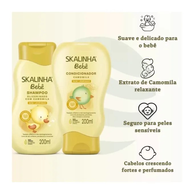 Kit Skalinha Bebê Hora Do Banho Com SH+COD Camomila - Rotina Completa (Até) 6 itens. — imagem 2 de 2