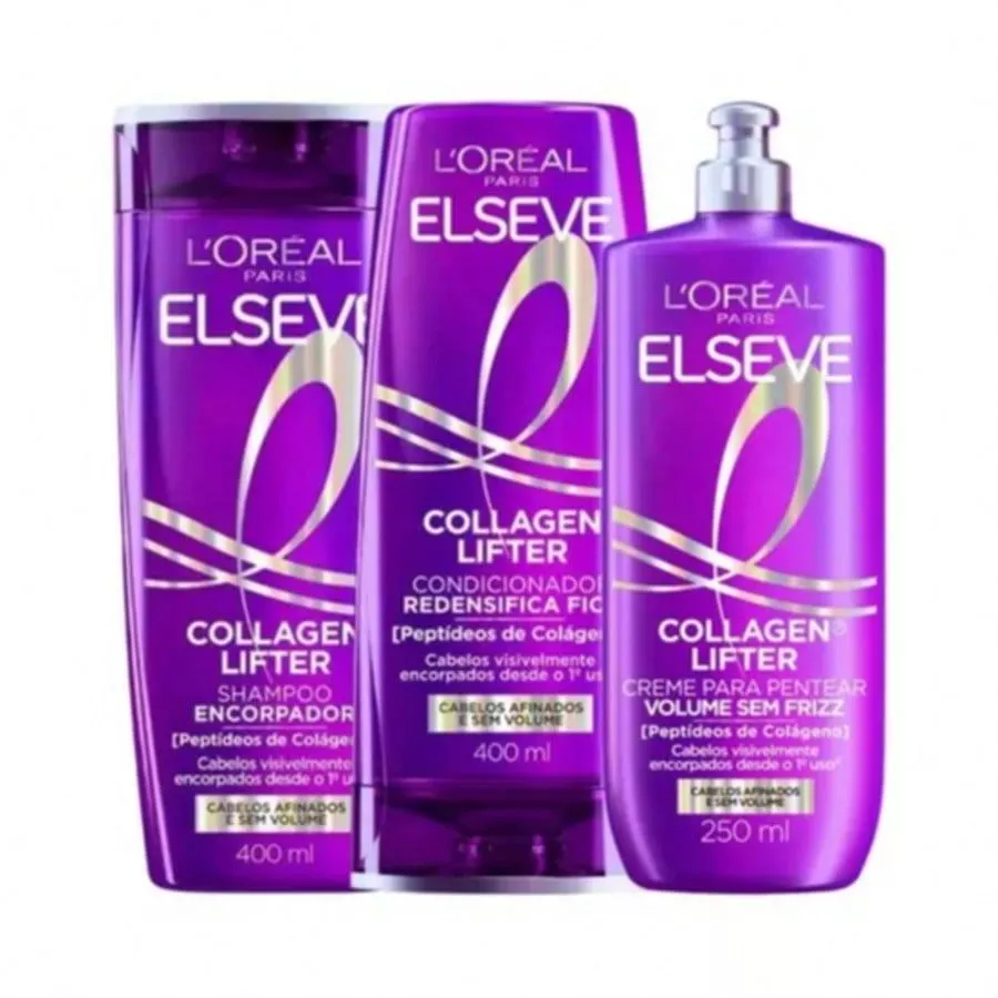 Kit Elseve Collagen Lifter Shampoo + Condicionador + Creme 400ml