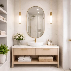 Espelho Decorativo Capsula 60X40 Com Suporte Incluso Sala Quarto Banheiro